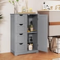 thumbnail image 2 of DORTALA Bathroom Floor Cabinet, Side Storage Organizer Cabinet w/ 1 Cupboard and 4 Drawers, Wooden Free Standing Storage Cabinet w/Adjustable Shelf in 3 Positions for Living Room, Bathroom, Grey, 2 of 8
