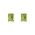 thumbnail image 3 of 2.0 Ct Emerald Cut Studs Green Natural Peridot 14K Rose Solid Solid Gold Everyday Dainty Earrings Push Back, 3 of 7