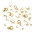 thumbnail image 2 of 30Pcs Zinc Alloy Lobster Claw Clasps Parrot Trigger Clasps Jewelry Making Findings with 50Pcs Iron Bead Tips and 50Pcs Iron Open Jump Rings Golden 12x6mm Hole: 1.2mm, 2 of 5