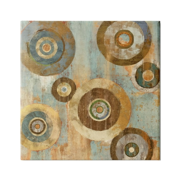 Stupell Industries Geometric Circles Layered Abstract Painting Industrial Rust Tones, 30 x 30,Design by Cam Richards