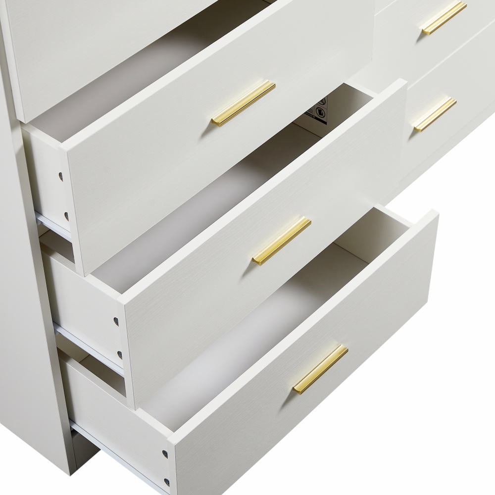 MAYEERTY Modern White 8-Drawer Dresser for Bedroom, Wide Chest of Drawers