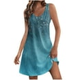 thumbnail image 1 of Vestidos de Verano con Cuello en V para Mujeres 2025 Casual con Bolsillos Boho Beach Camisetas Vestido Tanque Suelto, 1 of 8