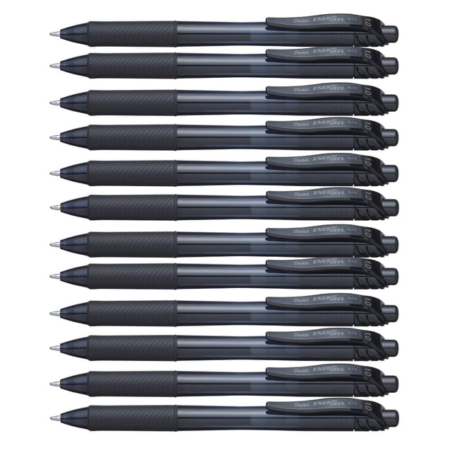Bolígrafos de gel Pentel EnerGel-X 798172 RollerGel retráctiles negros