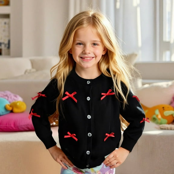 Baby Boys Girls Cardigan Sweater Crewneck Lightweight Button-Up Cardigan Long Sleeve Knit Sweater Winter Warm Wool Blend Pullover Lightweight