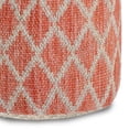 thumbnail image 4 of Simpli Home Edgeley Round Pouf in Coral and Natural Woven Braided Jute, 4 of 5