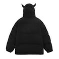 thumbnail image 3 of Jinhomg 2025 Hooded Puffer Coat for Women Trendy Face Mask Zip-Up Down Jacket Fall Winter Thermal Cozy Long Sleeve Outerwear with Pockets 90% off Clearance Sale of Today Black XL, 3 of 6
