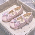 thumbnail image 3 of Owordtank Toddler Girls Dress Shoes Princess Shoes Low Heels Girls Mary Jane for Wedding Party, 3 of 8