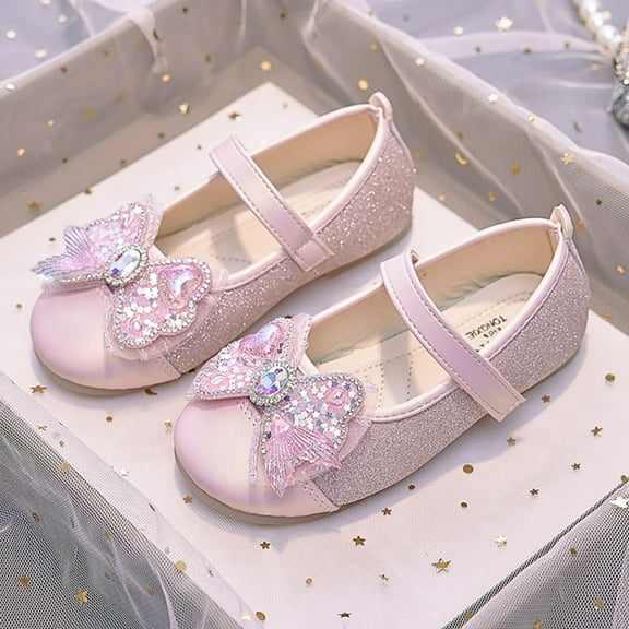 YYUIJK Girls Ballerina Dress Shoes Mary Jane Flats Flower Shoes Princess Wedding Party Girls Flats for Little/Big Kids Pink 12 Little Kid