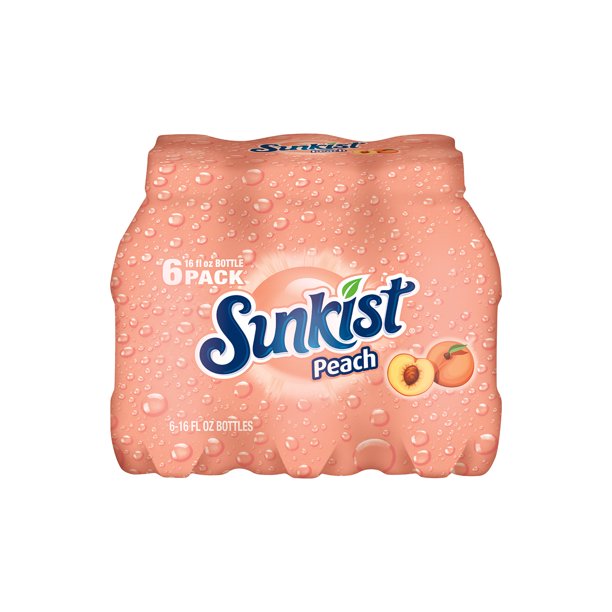 Sunkist Peach Soda (6) | Pack soda for banquet prep - Walmart