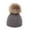 Gray, variant on Eltusu Girls Beanies with Pompom, Ski Winter Stretch Warm Knit Hats Pink Size 1-6 T
