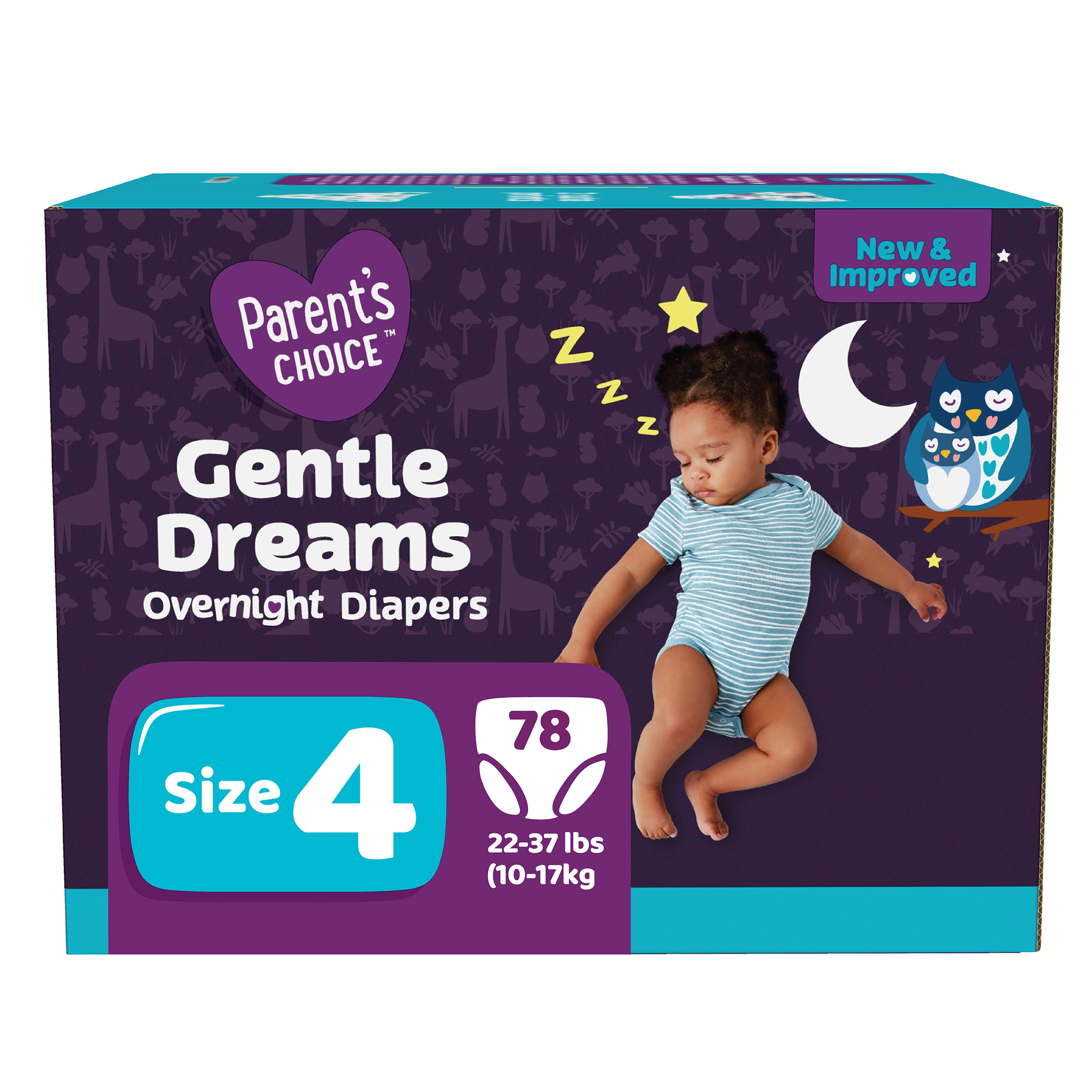 Parent's Choice Gentle Dreams Overnight Diapers, Size 4, 78 Count - image 4 of 10