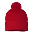 thumbnail image 3 of Couver Unisex 12 inch Knit Acrylic Warm Winter Beanie Hat with Pom Pom (Red) , 1 Piece, 3 of 9