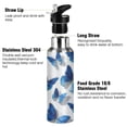 thumbnail image 3 of 1000ML Transparent Sports Water Bottle with Handle & Straw Portable Water Bottle for Outdoor Camping Gym Blue and White Butterfly, 3 of 7