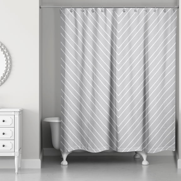 Creative Products Grey Chevron 71x74 Shower Curtain