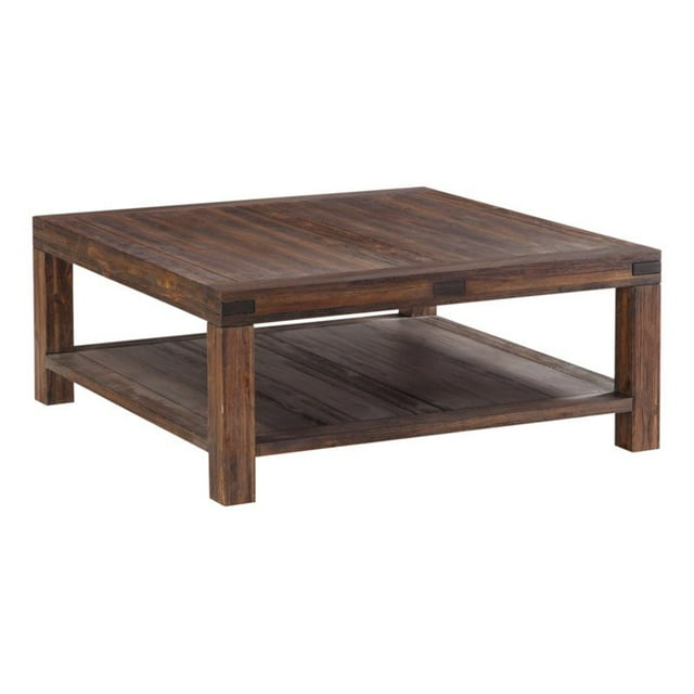 Modus Table Basse Carrée en Bois Massif Prairie en Brique Marron