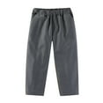 thumbnail image 5 of Glisme Boys Dress Pants For School And Party Elastic Waist Solid Color Formal Comfort Everyday Wear Grey Relaxed Trousers Size 6-7 Years, 5 of 5