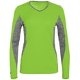 thumbnail image 3 of Holloway XL Ladies Stellar Shirt Lime/Graphite Heather 222727, 3 of 4