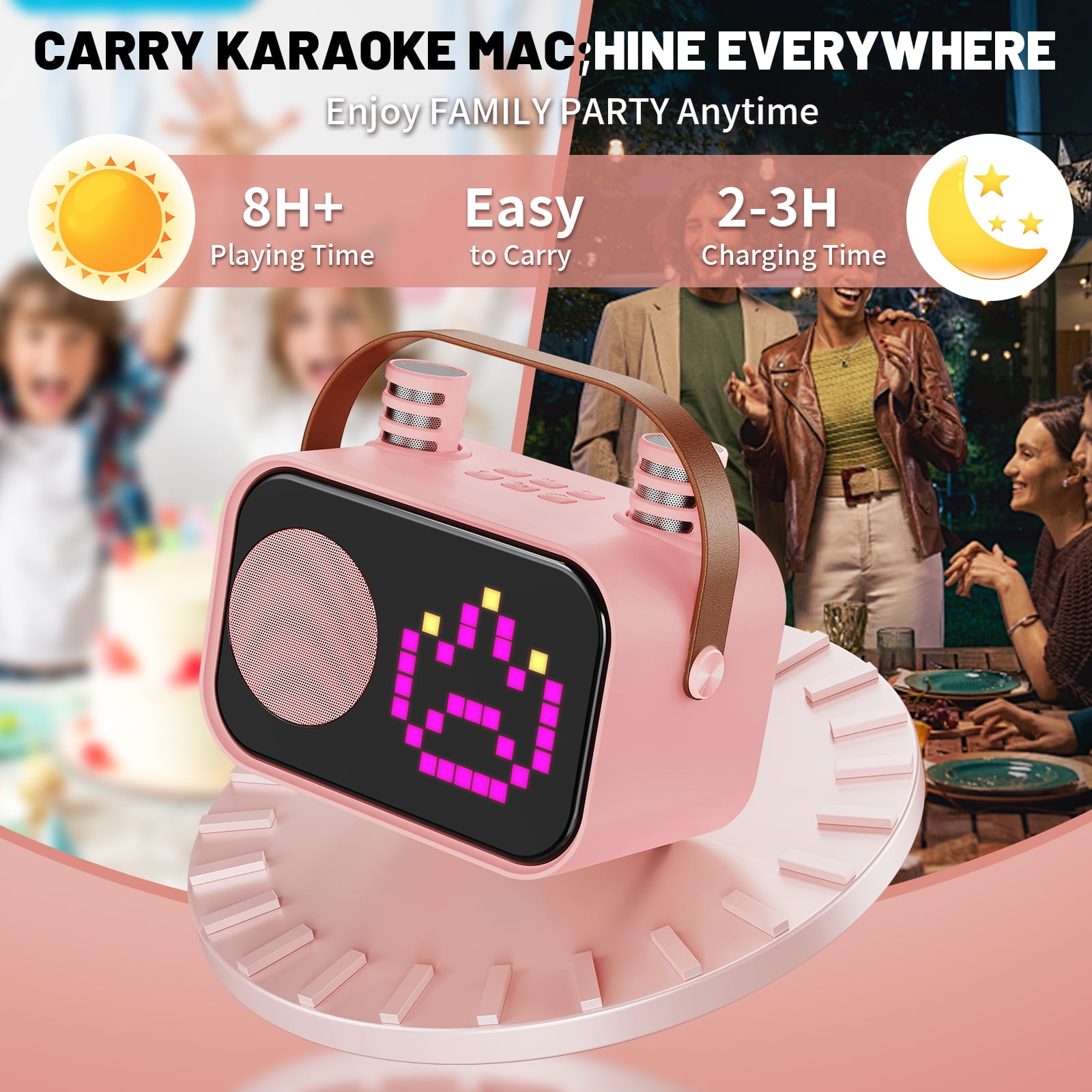 JYX Mini Karaoke Machine for Adults, Portable Bluetooth