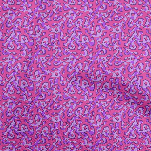 oneOone Velvet Magenta Fabric Abstracts Sewing Material Print Fabric By The Yard 58 Inch Wide