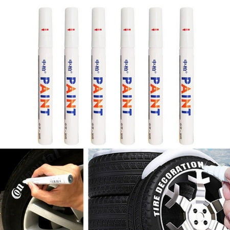 6Pcs Universal Waterproof Permanent Paint Marker Pen Car Tyre Tire Tread