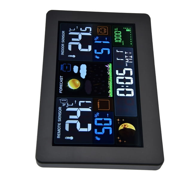 Reloj De Termómetro De Estación Meteorológica De Color Digital Con Pantalla De Números Grandes, Retroiluminación Para Oficina En Casa