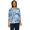 Alfred Dunner Womens Scroll Jewel Neck