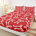thumbnail image 3 of jejeloiu Bow Knot Ribbon Twin Sheet Sets,Pink Cartoon Bowtie Bedding For Girls 3pcs, 3 of 7