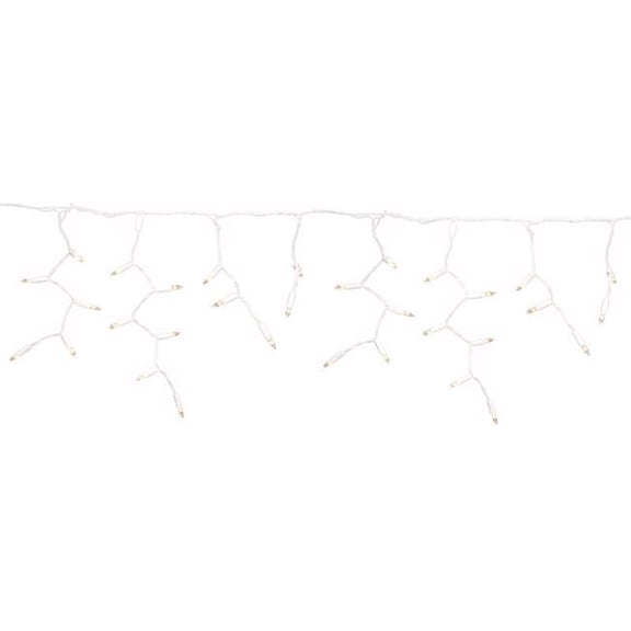 9.5 ft.Platinum LED T5 Icicle Christmas Lights, Warm White - 100 Count