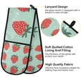 thumbnail image 2 of Yayeee Double Oven Mitt Kitchen Heat Resistant Baking 35" x7" Quilted Glove, Red Strawberry, 2 of 6