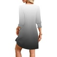 thumbnail image 4 of Qulqfy 3/4 Sleeve Womens Dresses Mini Casual Black Short Tunic V Neck Dresses Women Fall Dresses L, 4 of 7