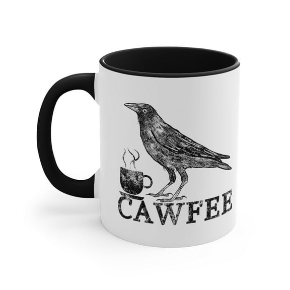 Cawfee Mug Funny Bird Crow Coffee Accent Coffee Mug, 11oz