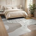 thumbnail image 3 of ODIKA 8'x10' Washable Area Rug Non-Shedding, Easy Care, Beige Abstract Boho Brushstroke Minimalist Speckled An Under for King Size Bedroom Bed, Master Suite, 3 of 7