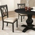 thumbnail image 3 of Roundhill Furniture Windvale Fabric Upholstered Dining Chair in Black, Set of 2, 3 of 12