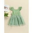 thumbnail image 2 of Bagilaanoe Toddler Baby Girl Summer Dress Ruffle Fly Sleeve A-line Princess Dresses 1T 2T 3T 4T 5T 6T Kid Patchwork Tulle Skirt, 2 of 9