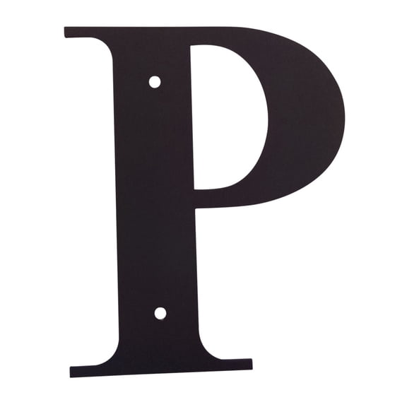 Wall Decor with Metal Crafted Letter P, Small, Black