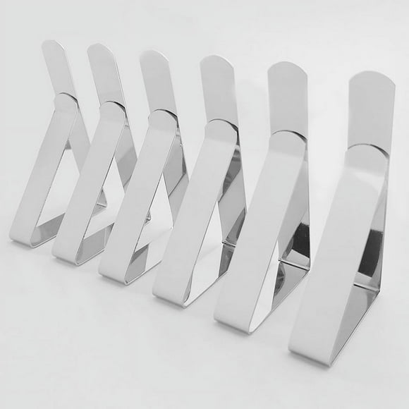 Zshan 12 Pieces（7.5x4.5cm） Stainless Tablecloth Clip, Table Cloth Clip Non-Slip Fixing, Stainless Steel Tablecloth Clips, Garden Table Cloth, for Children's Picnic Table Restaurant Picnic Wedding