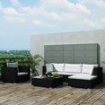 thumbnail image 2 of vidaXL 6 Piece Garden Lounge Set with Cushions Poly Rattan Black, 2 of 5