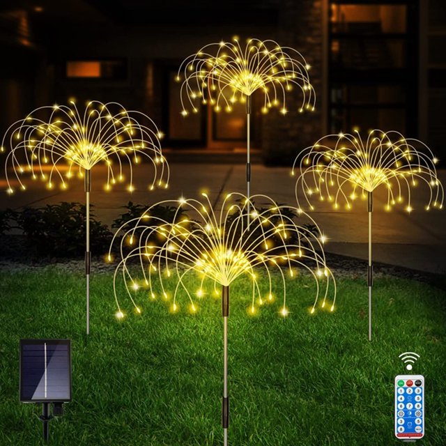 1 Arrastre 5 Luz de fuegos artificiales solares 8 Modos 4 Brillo Lámpara de enchufe a tierra (Luz cálida)