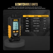 AUTOOL PT503 Mini Differential Pressure Gauge, High-Precision Digital Manometer- 6 Switchable Units Multiple Adapters for Intake Brake Exhaust Crankshaft Pressure Testing