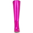 thumbnail image 6 of BLISSFUL STEP Valentine's Women's Boot Pointed Toe Side Zipper Stiletto Heel Knee High Boots Hot Pink 7.5, 6 of 8