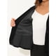 thumbnail image 5 of Chaqueta tipo blazer con cuello de solapa y cinturón de terciopelo para oficina de trabajo para mujer Negro XS, 5 of 5