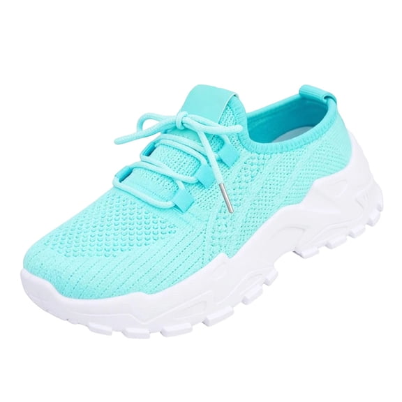 HAJWOH Orthopedic Shoes for Women Arch Support Slip on Non Slip Nurse Shoes Breathable Knitted Mesh Stretch Volleyball Shoes Comfort 2026 Foam Shoes Light Blue 42