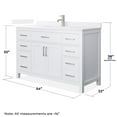 thumbnail image 4 of Beckett 54" White Single Vanity & White Quartz Top (1-Hole) & Nickel Trim, 4 of 5