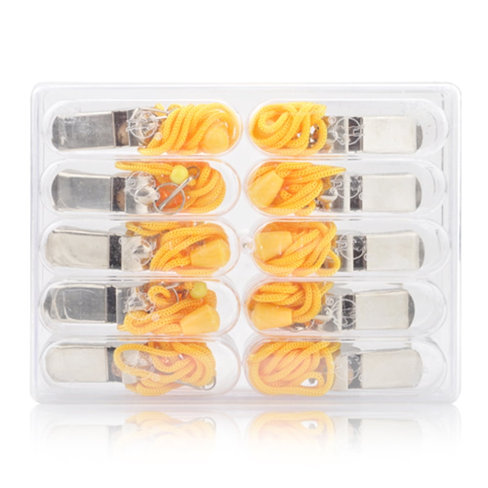 GOGO 10 Pcs Brass Whistles with Lanyards Referee Coach Metal Pea