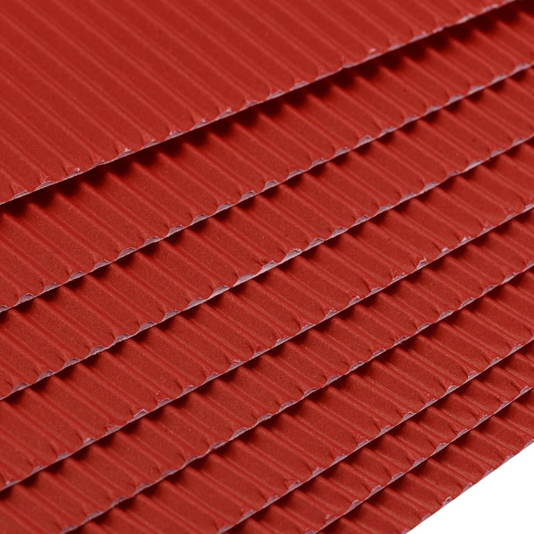 uxcell 10pcs Corrugated Cardboard Paper Sheets,Red,7.87-inch x  11.81-inch,for Craft and DIY Projects