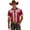 Red@GC@, variant on CONZONE Mens Buttons Down Shirts Short Sleeve Shirts for Men Trendy Western Cowboy Graphic Lapel Soft Lightweight Tops