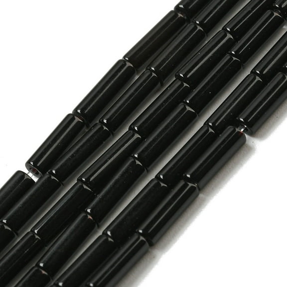 Natural Obsidian Beads Strands Column 6.5~7x2mm Hole: 0.9mm 57pcs/strand 14.96''(38cm)