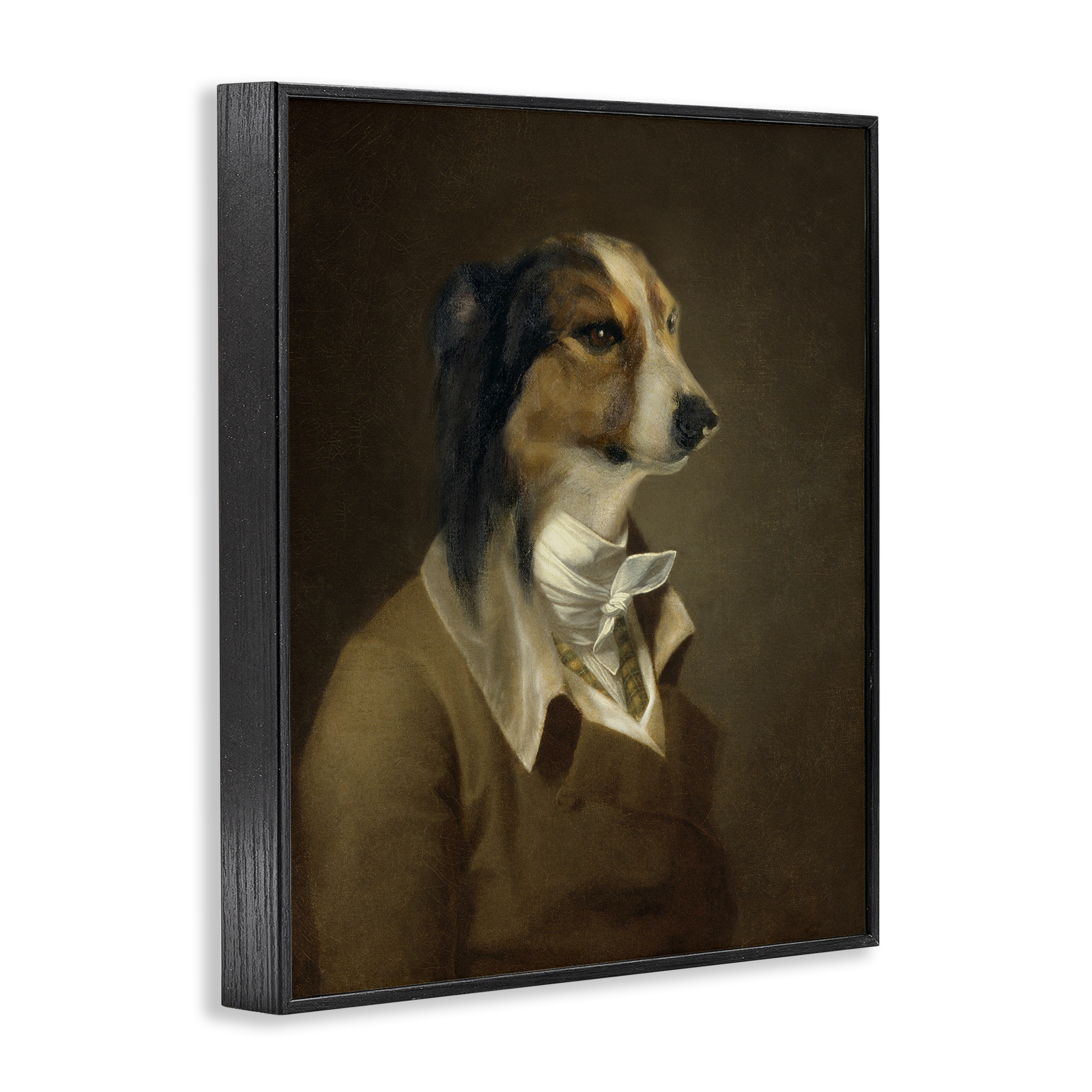 Stupell Industries Classic Attire Dog Portrait Animals & Insects Painting Black Framed Art Print Wall Art, 11 x 14