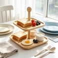 thumbnail image 4 of Wooden 2-Tier Cupcake Stand with Detachable Trays for Birthday Parties Weddings and Events Dessert Display Rack, 4 of 7