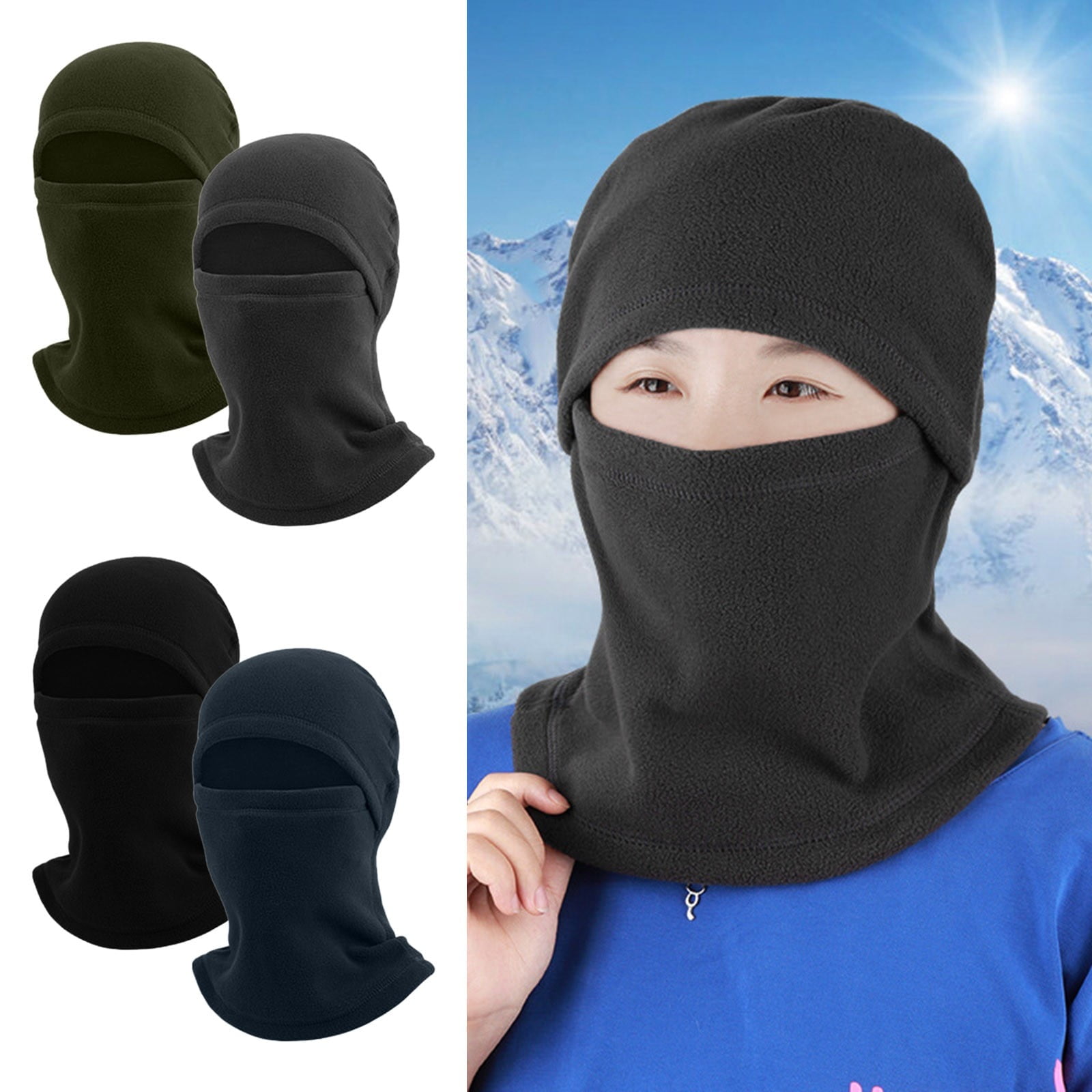 Tanhomme Wind-Resistance Winter,Fleece Ski Covers,Warm Face-Cover Hat Cap Scarf Winter Riding Warm Head Cover Windproof Multi-Functional Neck Cover Windproof Ski Hat
